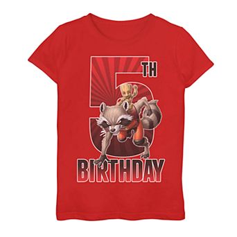 Girls 7-16 Marvel Groot 5th Birthday Tee