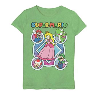 Girls 7-16 Nintendo Super Mario Group Circles Tee