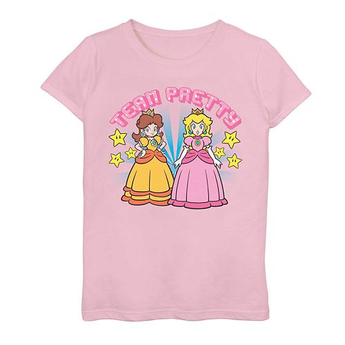 Girls 7-16 Nintendo Super Mario Daisy And Peach Team Pretty Tee
