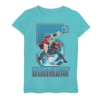 Girls 7-16 Marvel Thor 5th Birthday Tee