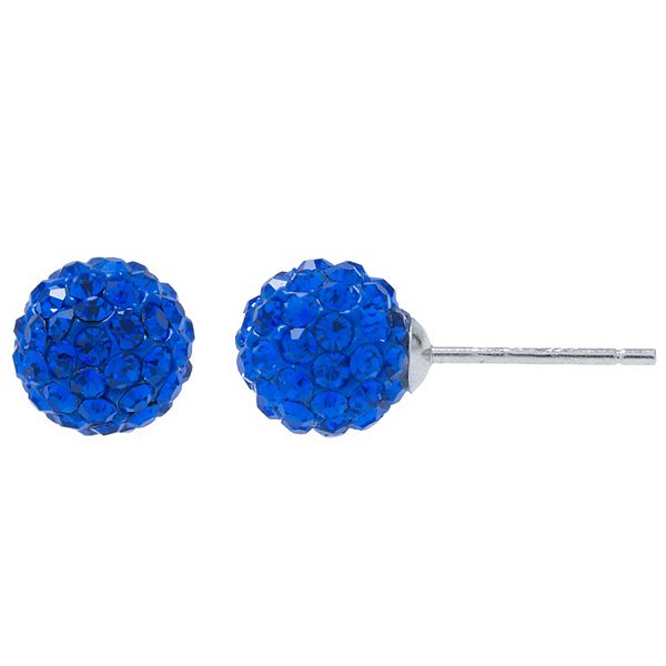 Main and Sterling Sterling Silver Crystal Ball Stud Earrings