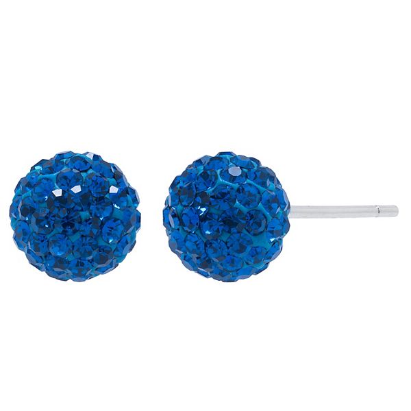 Main and Sterling Sterling Silver Crystal Ball Stud Earrings