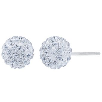 Main and Sterling Sterling Silver Crystal Ball Stud Earrings