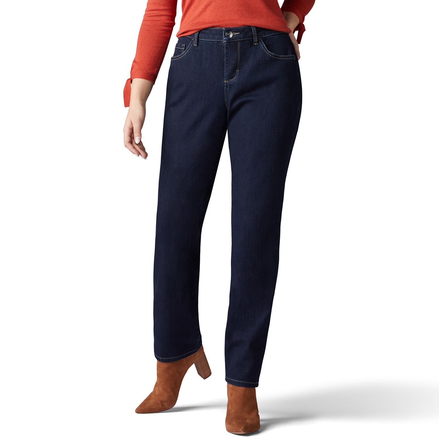 Image for Lee Petite Instantly Slims Straight-Leg Jeans at Kohl's.