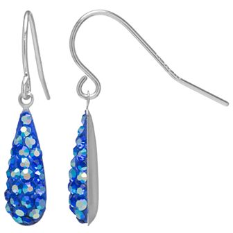 Main and Sterling Sterling Silver Crystal Tear Drop Earrings