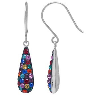 Main and Sterling Sterling Silver Crystal Tear Drop Earrings