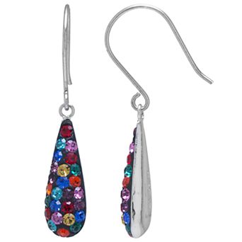Main and Sterling Sterling Silver Crystal Tear Drop Earrings