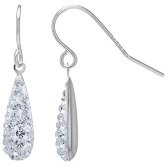 Main and Sterling Sterling Silver Crystal Tear Drop Earrings