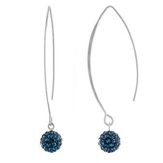 Main and Sterling Sterling Silver Crystal Thread Wire Drop Earrings