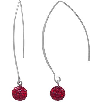 Main and Sterling Sterling Silver Crystal Thread Wire Drop Earrings