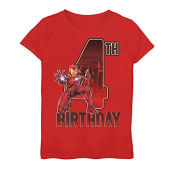 Girls 7-16 Marvel Iron Man 4th Birthday Tee