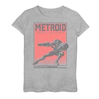 Girls 7-16 Nintendo Metroid Samus Returns Poster Tee