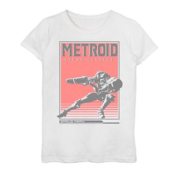 Girls 7-16 Nintendo Metroid Samus Returns Poster Tee