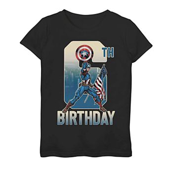 Girls 7-16 Marvel Captain America 6th Birthday Tee