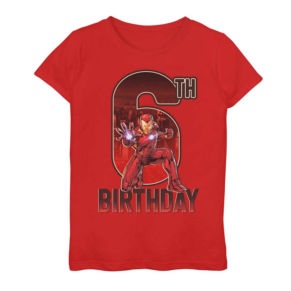 Girls 7-16 Marvel Iron Man 6th Birthday Tee