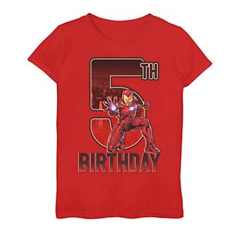 Girls 7-16 Marvel Iron Man 5th Birthday Tee
