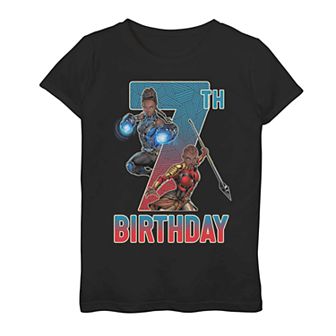 Girls 7-16 Marvel Black Panther Shuri Okoye 7th Birthday Tee