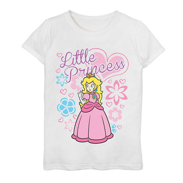 Girls 7-16 Nintendo Super Mario Peach Little Princess Floral Tee