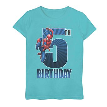 Girls 7-16 Marvel Spider-Man 5th Birthday Tee