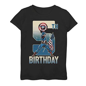 Girls 7-16 Marvel Captain America 5th Birthday Tee