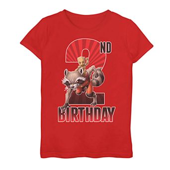 Girls 7-16 Marvel Groot Rocket 2nd Birthday Tee