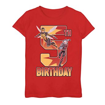 Girls 7-16 Marvel Wasp & Ant-Man 5th Birthday Tee