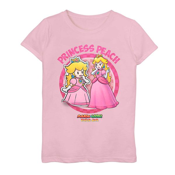 Girls 7-16 Nintendo Mario & Luigi Paper Jam Princess Peach Tee