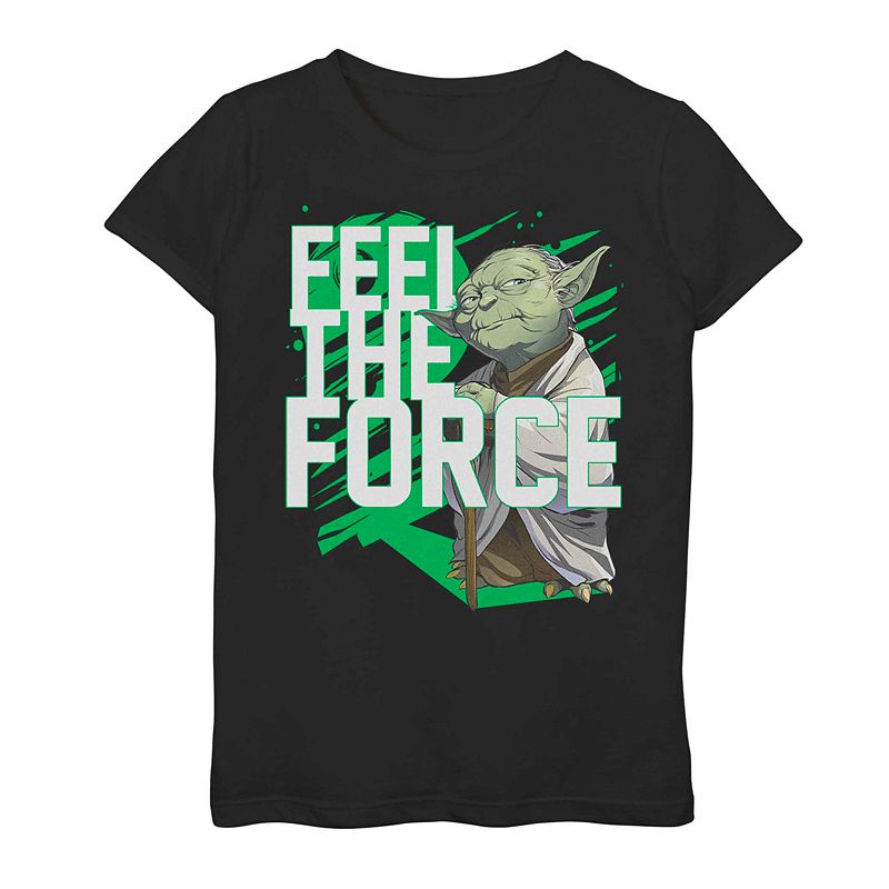 17610093 Girls 7-16 Star Wars Yoda Feel the Force Graphic T sku 17610093