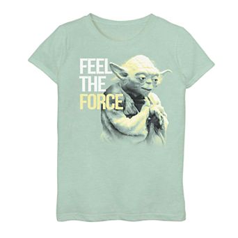 Girls 7-16 Star Wars Yoda "Feel The Force" Vintage Graphic Tee