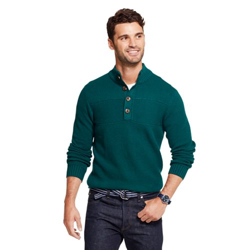 Men's IZOD Button Mockneck Sweater