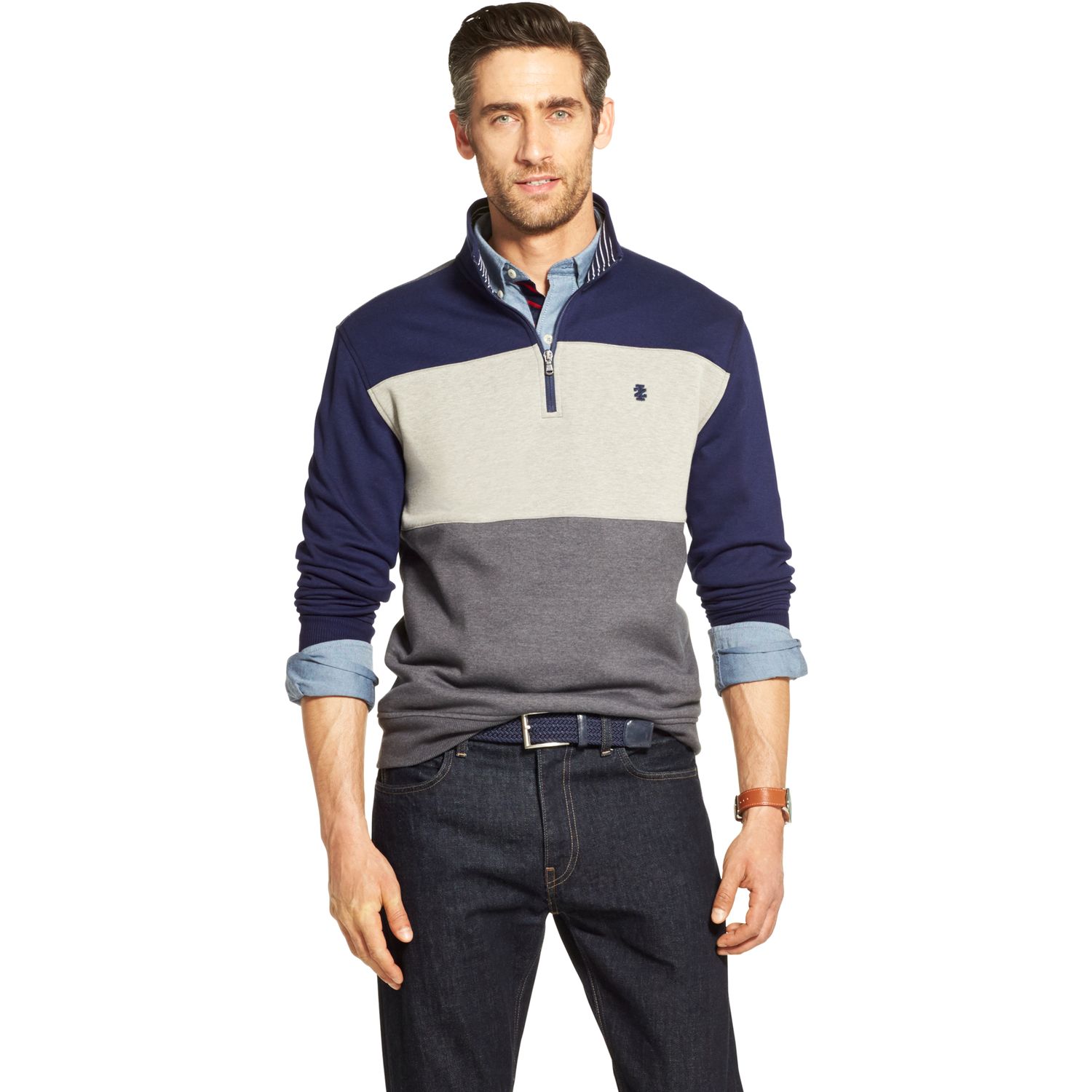 izod zip up sweater