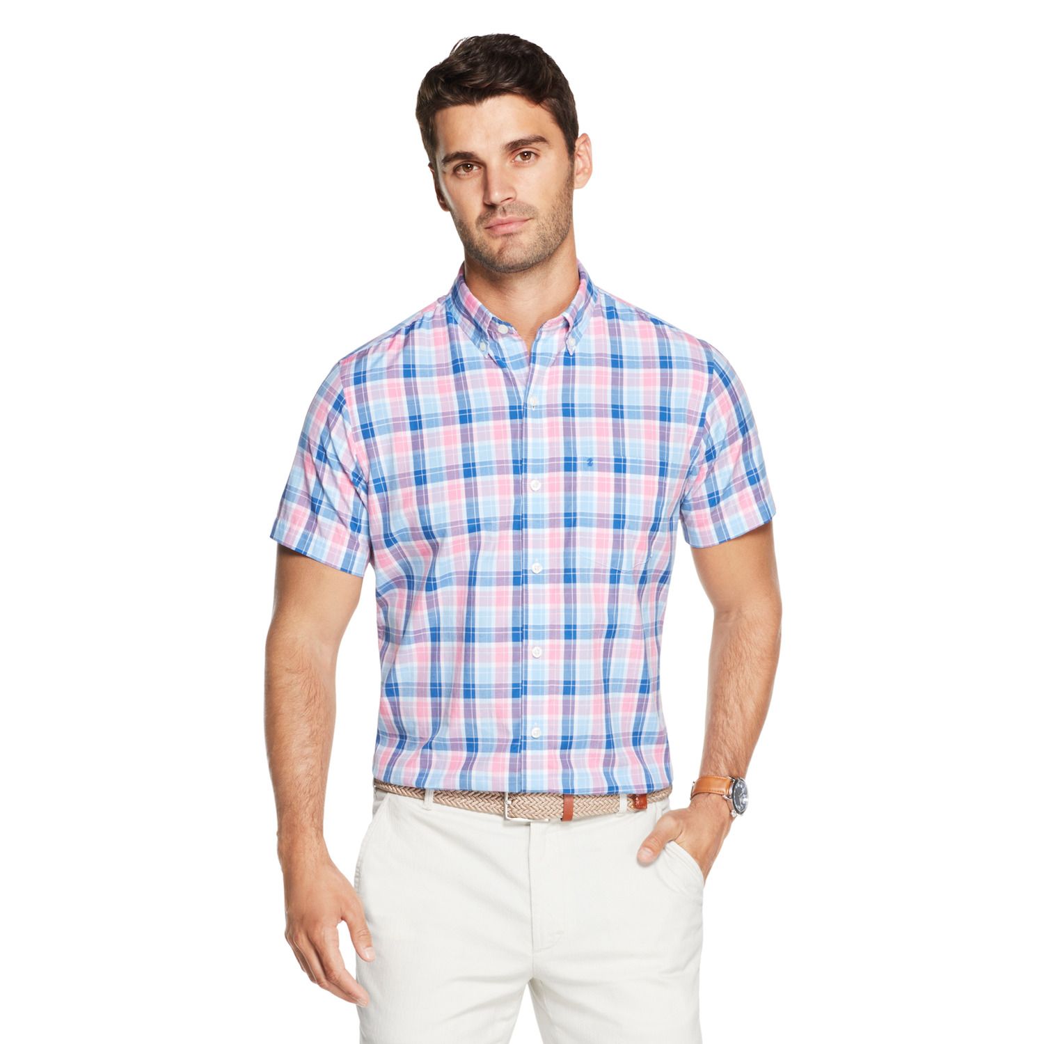 pink and blue mens shirt