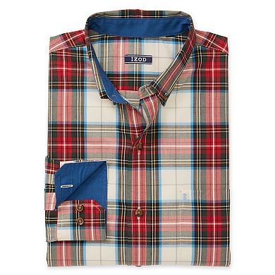 Men's IZOD Tartan Button-Down Long Sleeve Shirt