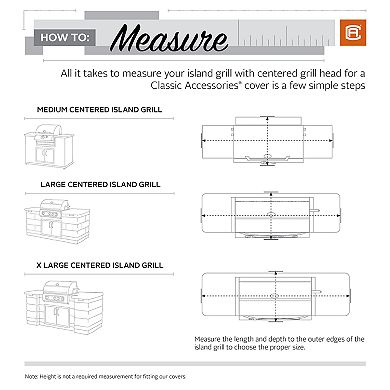 Classic Accessories Central Island Patio Grill Cover