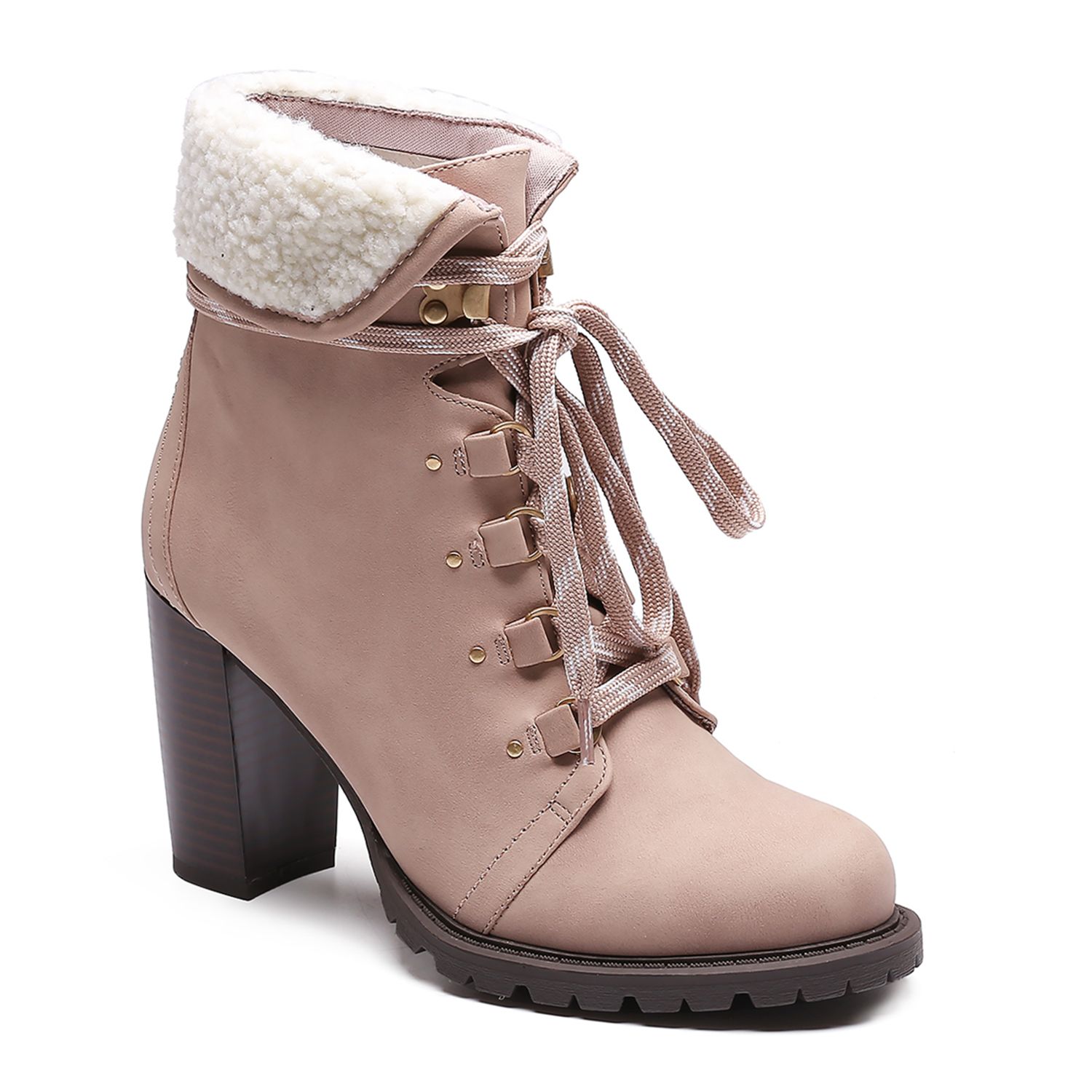 womens heeled hiker boots