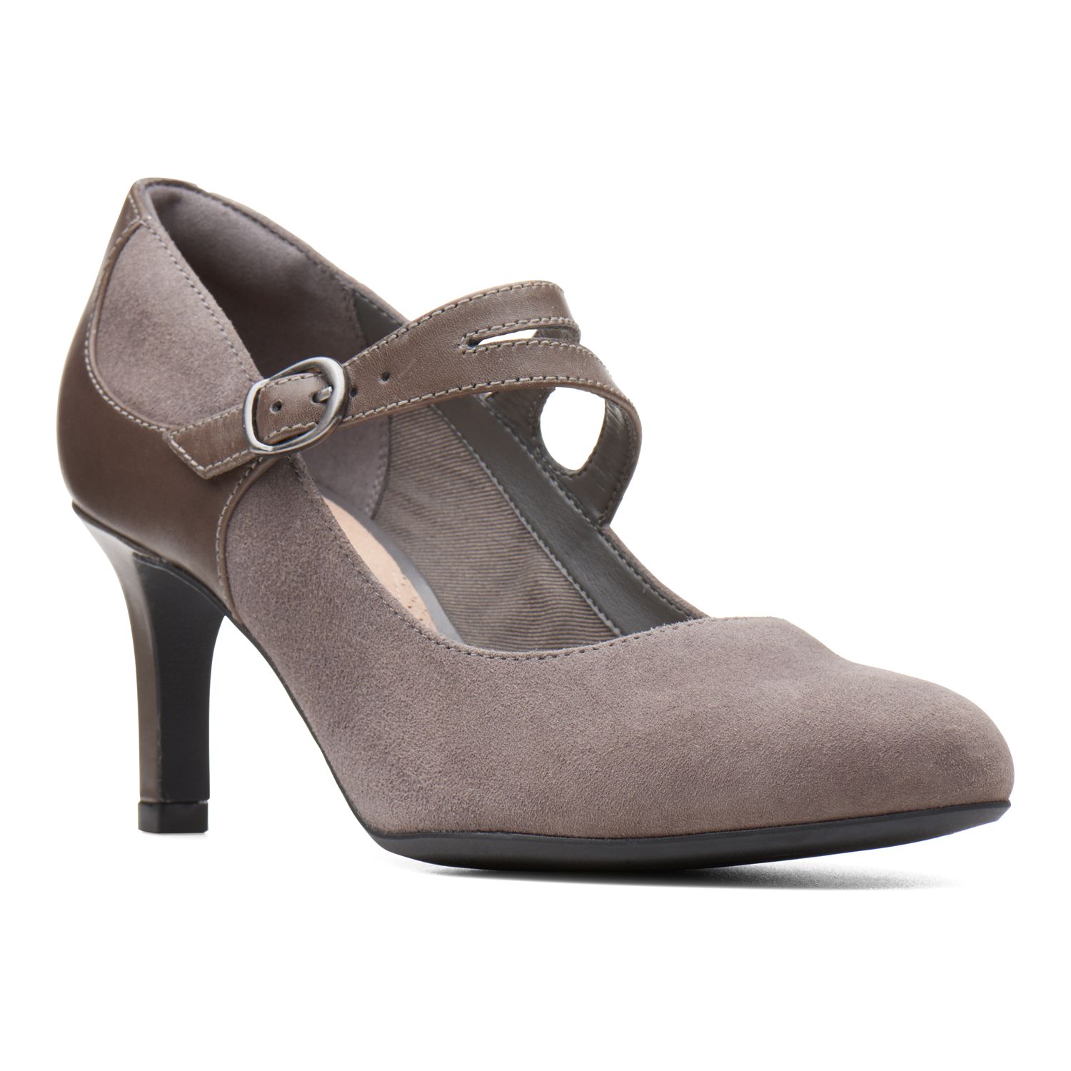 clarks suede heels