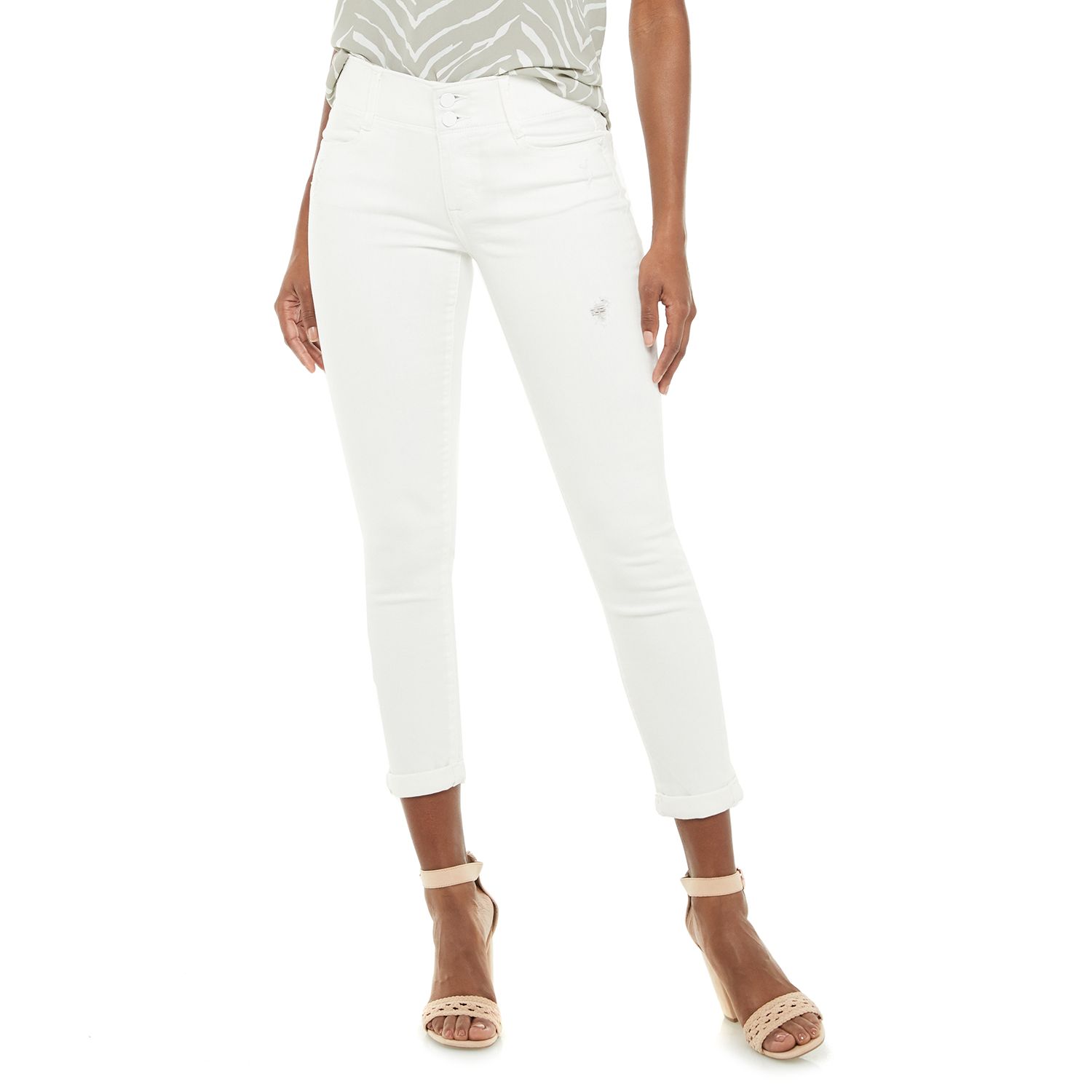 white skinny capri jeans