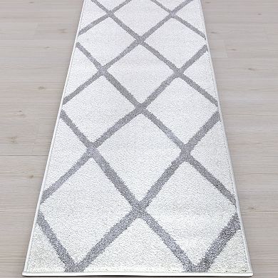 Concord Global Charlotte Collection Diamond Decorative Area Rug