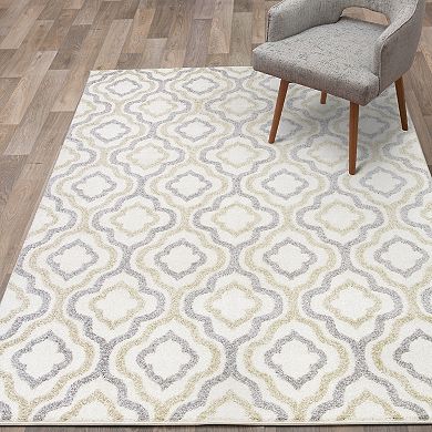 Concord Global Charlotte Collection Crystal Decorative Area Rug