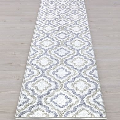 Concord Global Charlotte Collection Crystal Decorative Area Rug