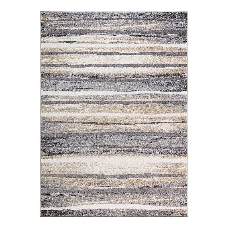 Concord Global Charlotte Collection Retro Rug, Beige, 5X7 Ft