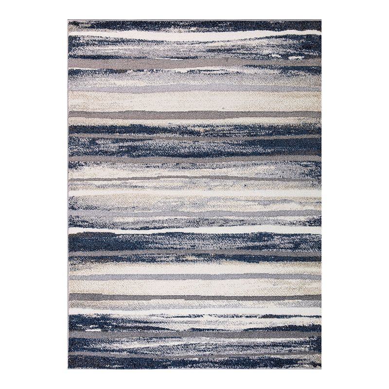 Concord Global Charlotte Collection Retro Rug, Blue, 5X7 Ft