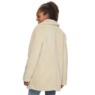 Juniors' Sebby Collection Teddy Sherpa Faux Fur Jacket