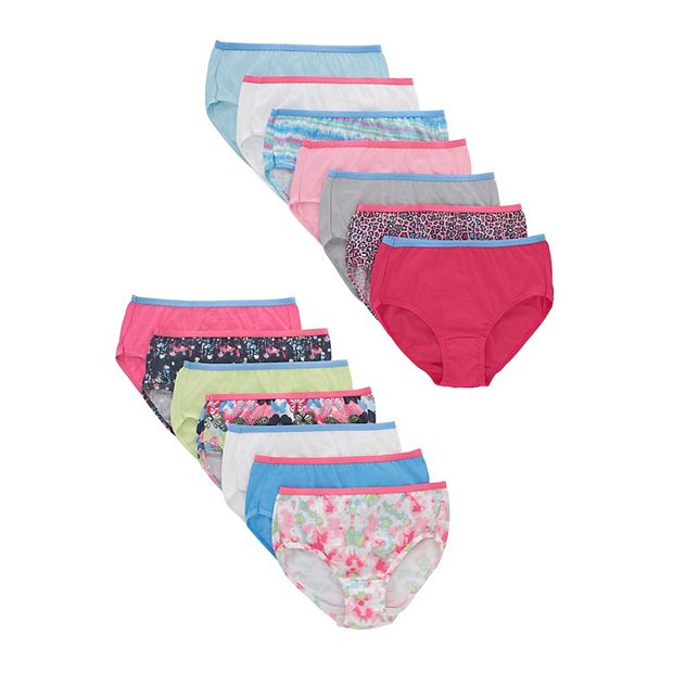 Little Star Organic Girls Briefs Panty, 10 Pk, Size 4-14