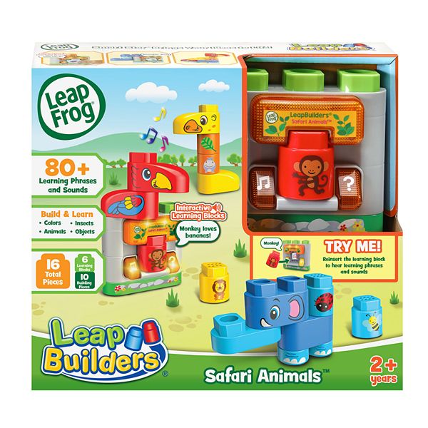 LeapFrog Leap Builders Safari Animals 80 Learning Phrases & Sounds Ages2 for sale online 