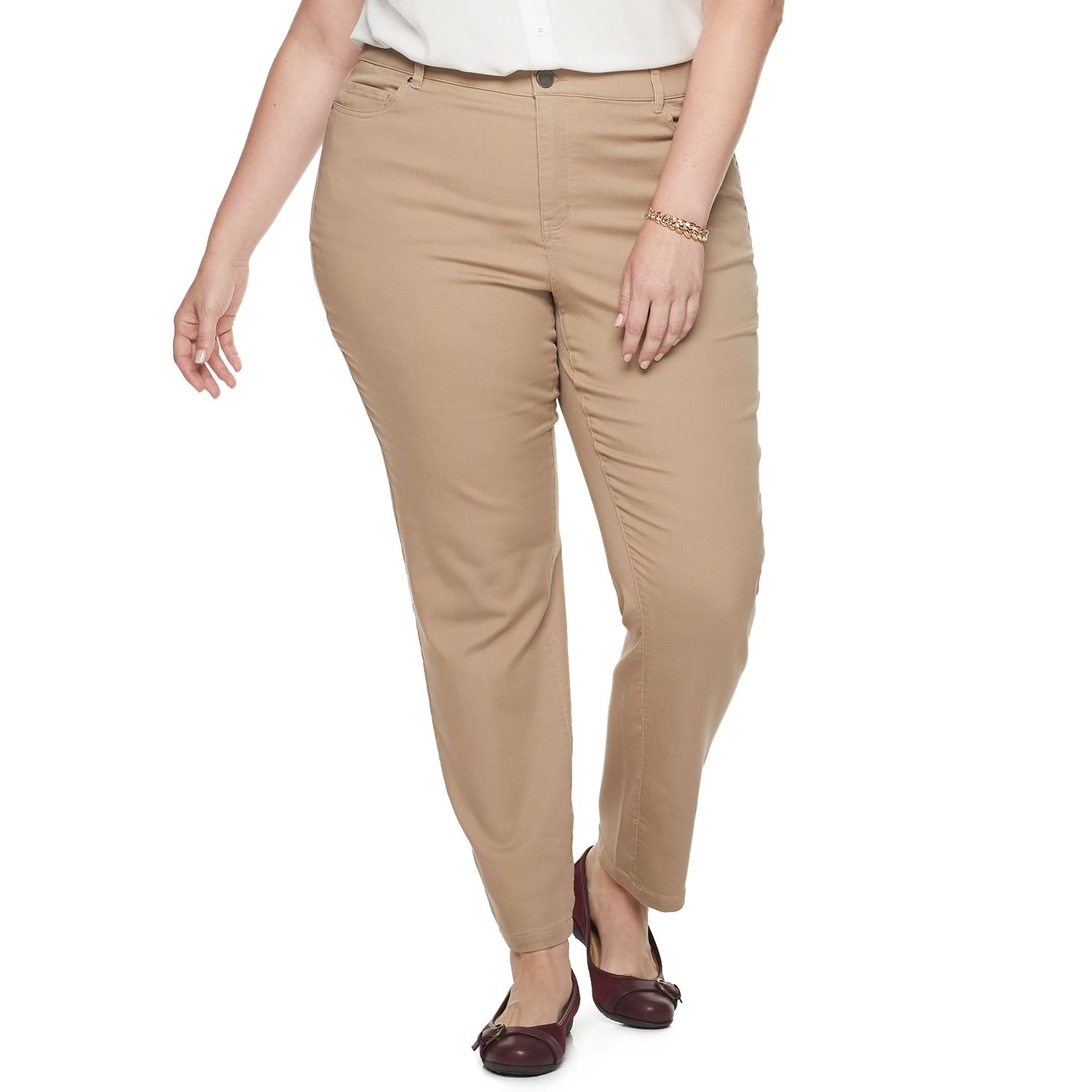 plus size stretch khakis