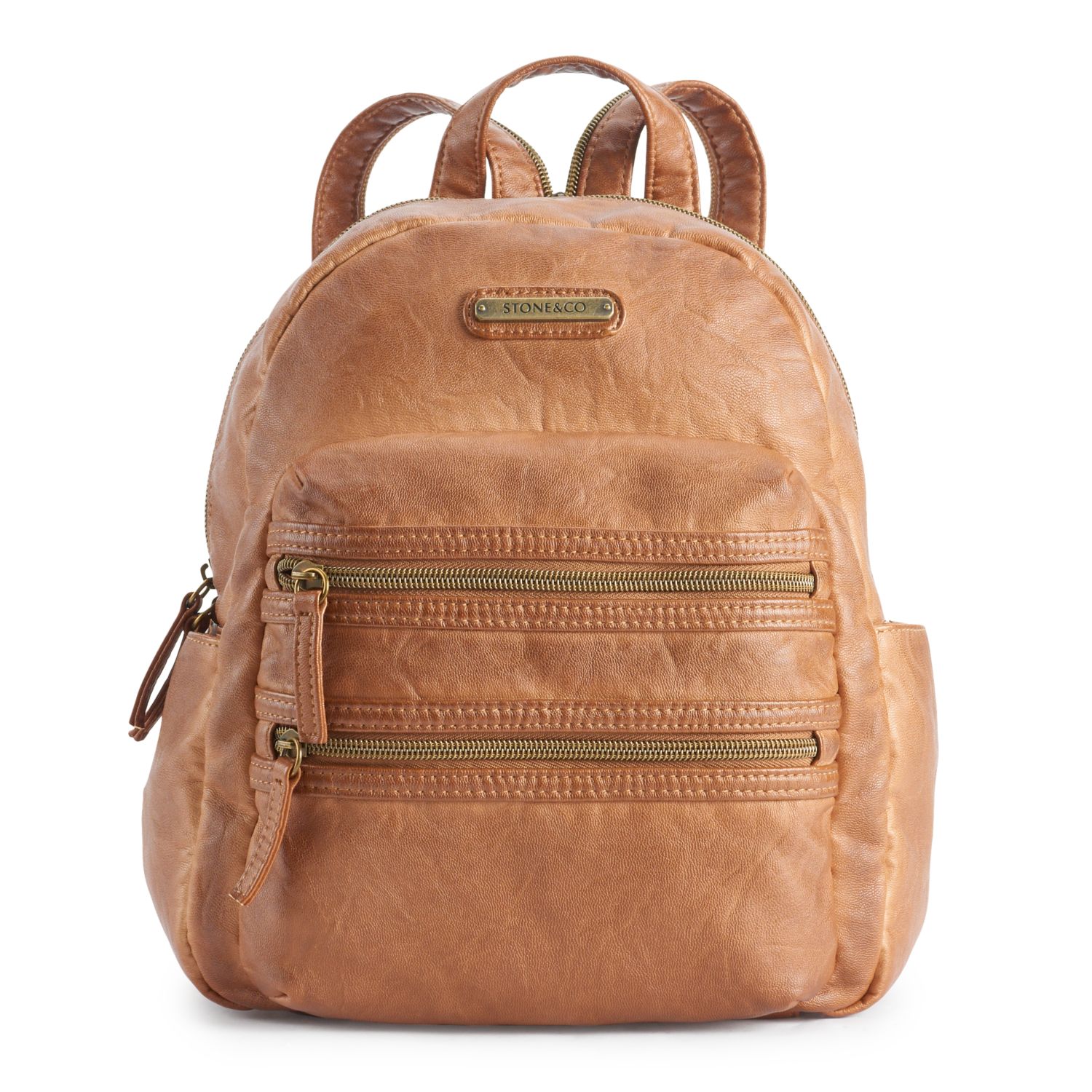 cognac backpack purse