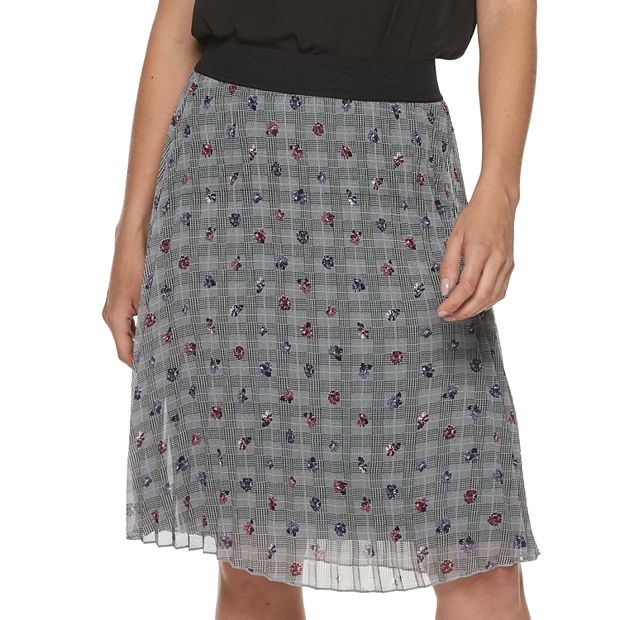 Womens plaid on sale pull on skirt