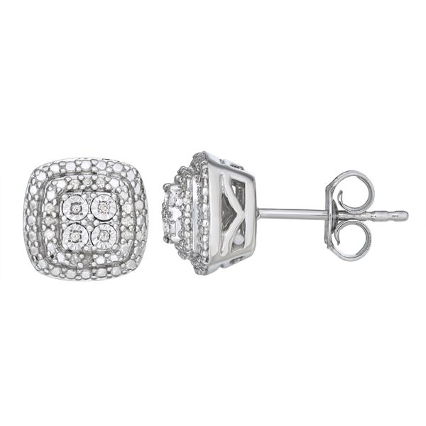 Silver diamond deals earrings