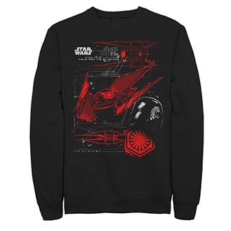 Men's Star Wars Kylo Ren Tie Silencer Schematics Fleece